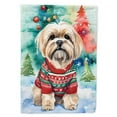 thumbnail image 1 of Lhasa Apso Christmas House Flag, 1 of 7
