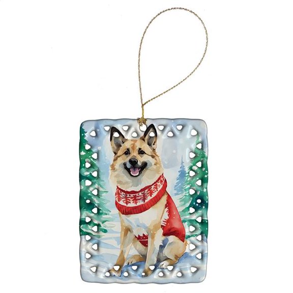 Carolines Treasures DAC3539CO2 3.4 x 2.6 in. Norwegian Buhund Christmas Porcelain Ornament