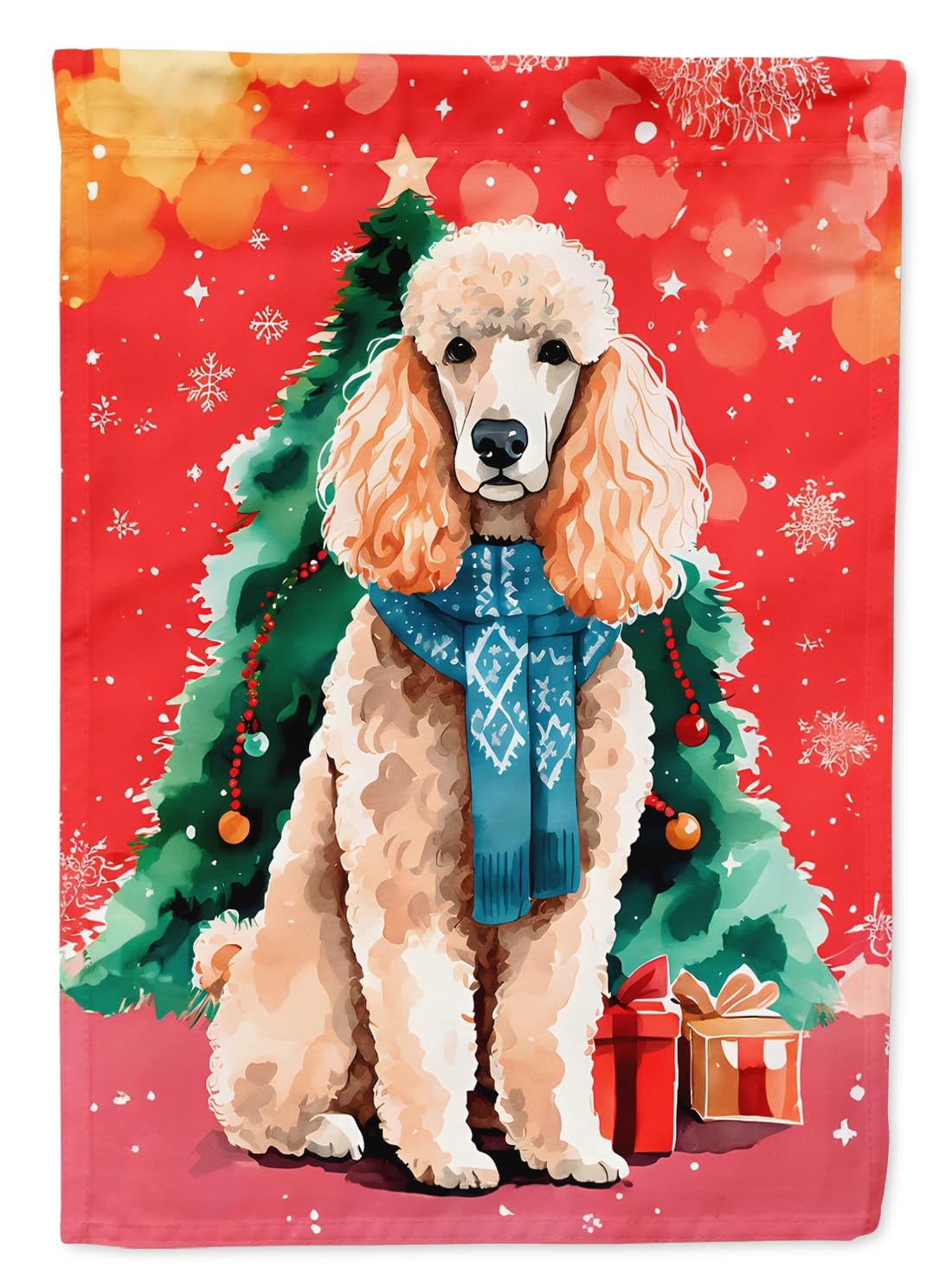 Caroline's Treasures DAC3565CHF Poodle Christmas House Flag Large Porch Sleeve Pole Decorative Outside Yard Banner Artwork Wall Hanging, Polyester, House Size, Multicolor