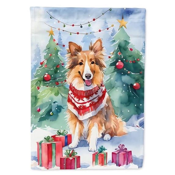 Carolines Treasures DAC3649CHF 40 x 28 in. Sheltie Christmas Polyester House Flag