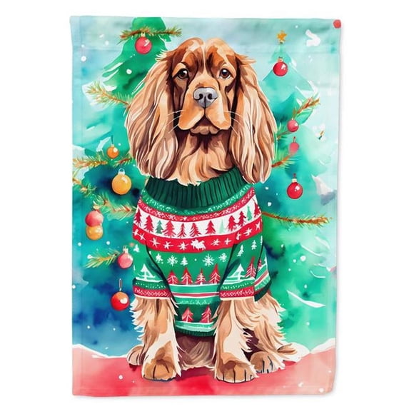 Carolines Treasures DAC3665CHF 40 x 28 in. Sussex Spaniel Christmas Polyester House Flag