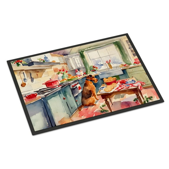 Airedale Terrier Christmas Cookies Doormat 36 in x 24 in