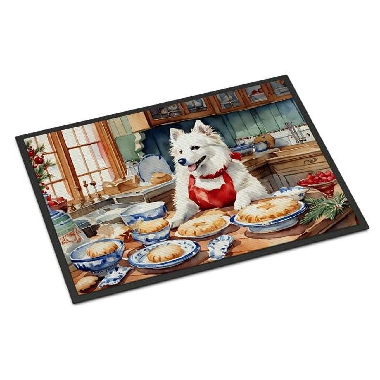 Carolines Treasures DAC3714MAT 18 x 27 in.  American Eskimo Christmas Cookies Doormat