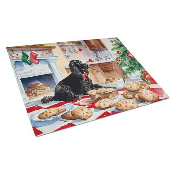Carolines Treasures DAC3718LCB 15 x 12 in. Unisex Water Spaniel Christmas Cookies Glass Cutting Board