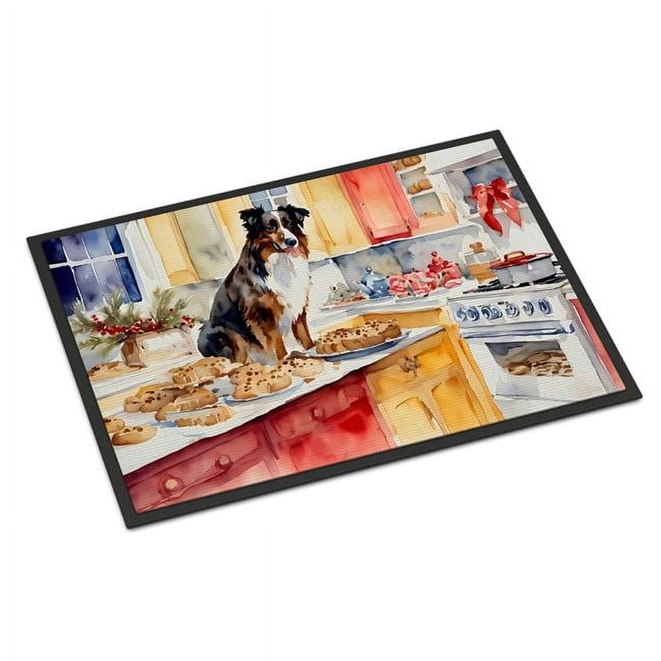 Carolines Treasures DAC3719MAT 18 x 27 in.  Australian Shepherd Christmas Cookies Doormat