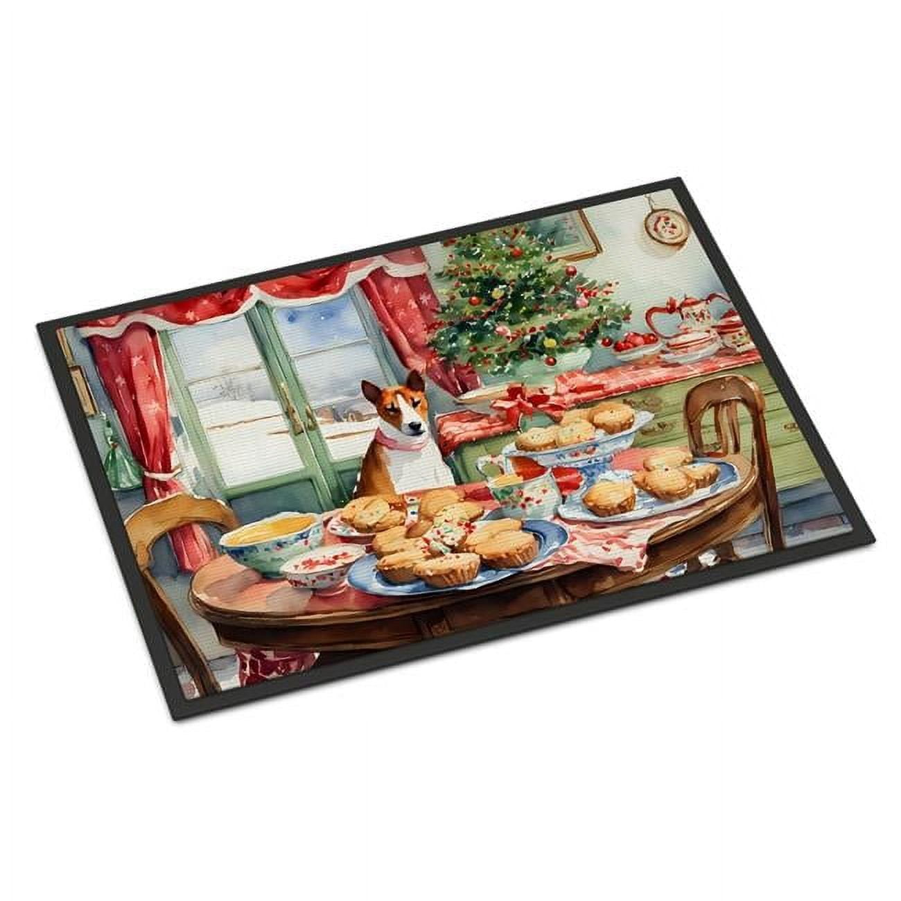 Carolines Treasures DAC3720MAT 18 x 27 in.  Basenji Christmas Cookies Doormat