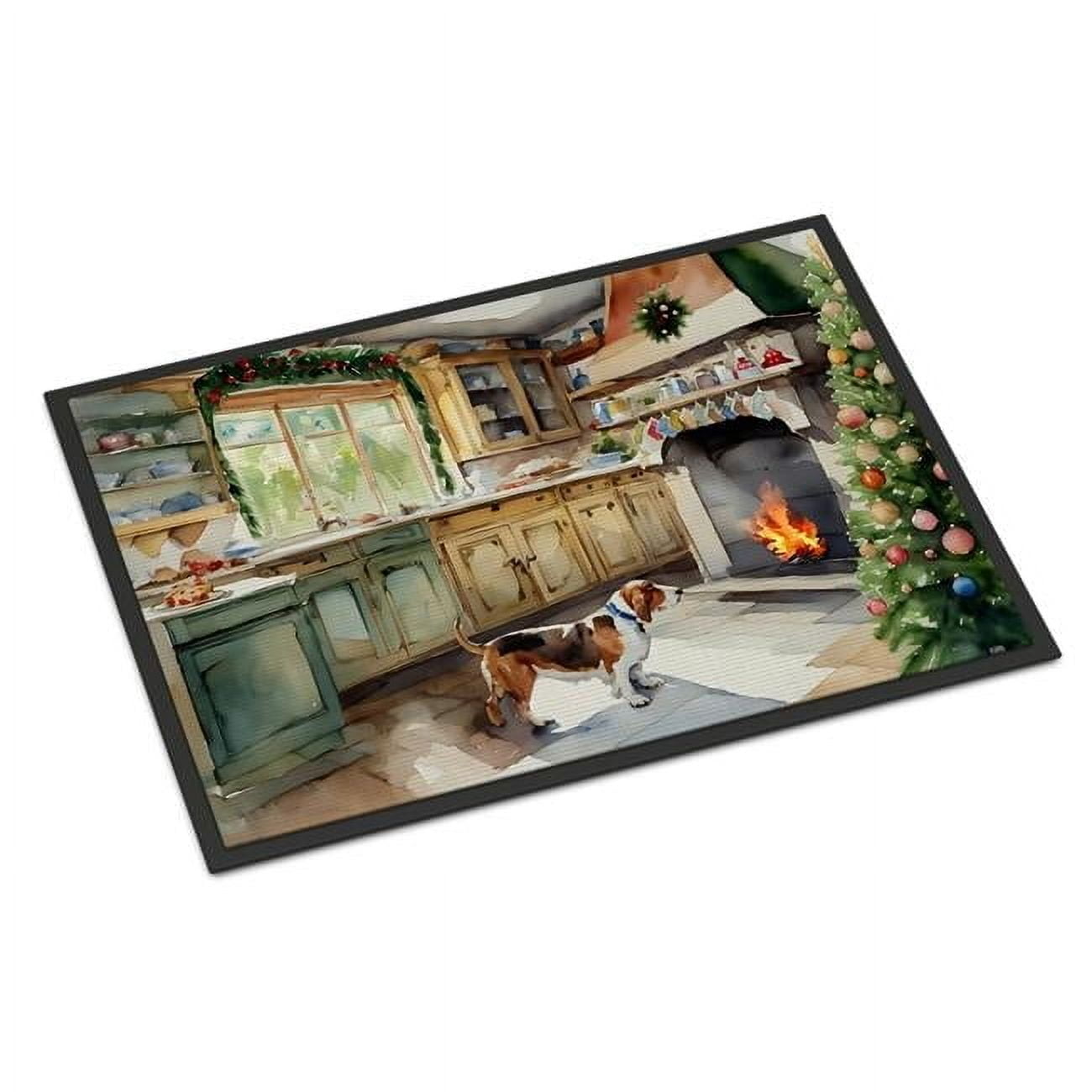 Carolines Treasures DAC3721MAT 18 x 27 in.  Basset Hound Christmas Cookies Doormat