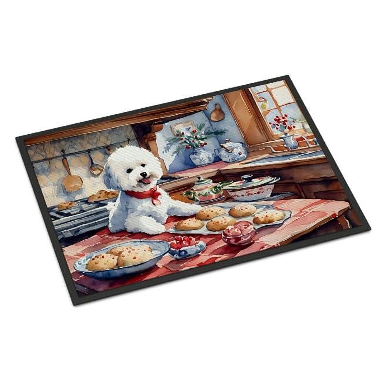 Carolines Treasures DAC3735JMAT 24 x 36 in. Bichon Frise Christmas Cookies Doormat