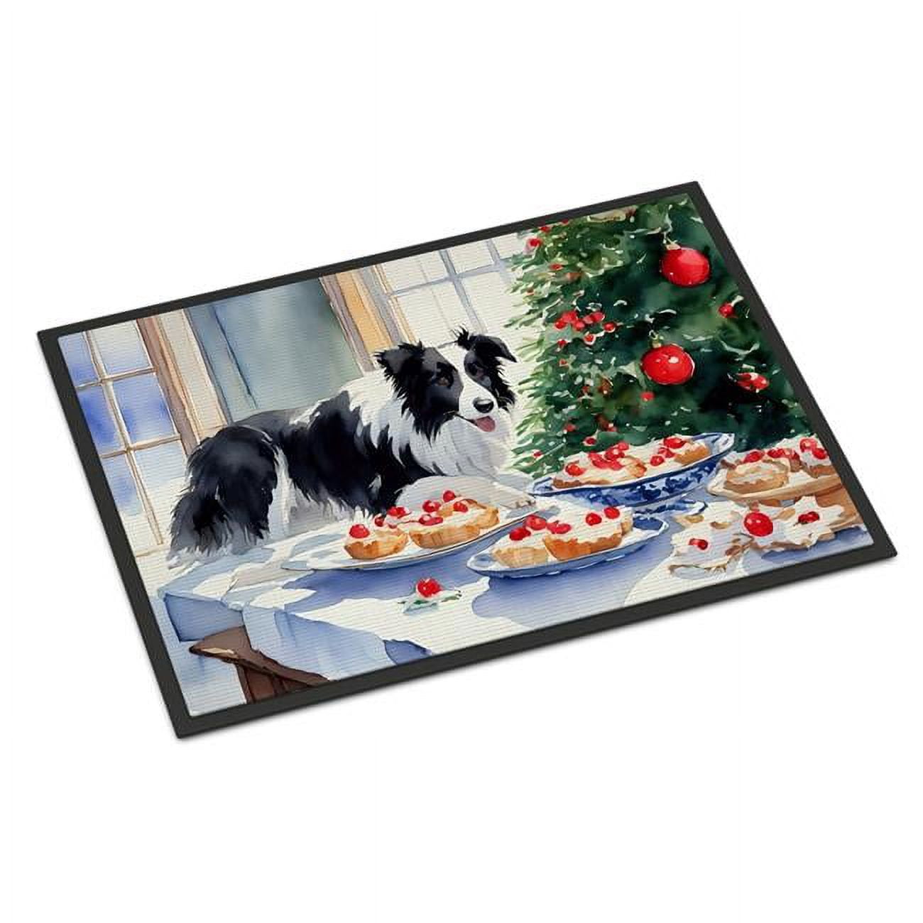 Carolines Treasures DAC3741MAT 18 x 27 in. Unisex Border Collie Christmas Cookies Doormat