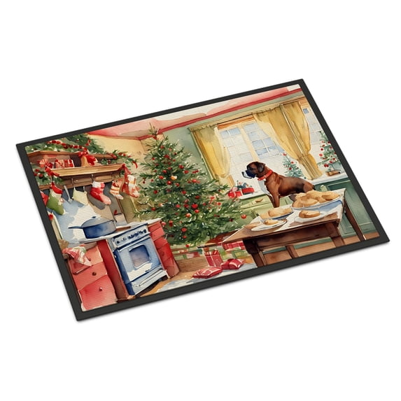 Boxer Christmas Cookies Doormat 36 in x 24 in