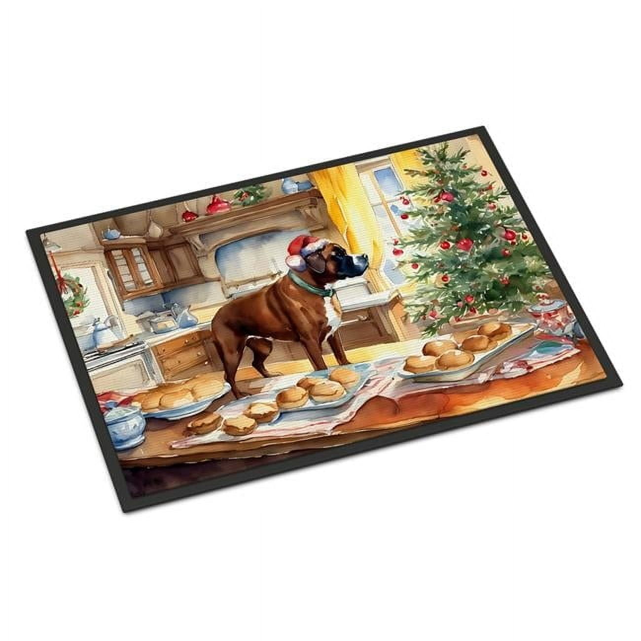 Carolines Treasures DAC3750MAT 18 x 27 in. Unisex Boxer Christmas Cookies Doormat