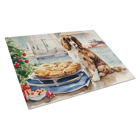 Carolines Treasures DAC3770LCB 15 x 12 in. Unisex Cocker Spaniel Christmas Cookies Glass Cutting Board