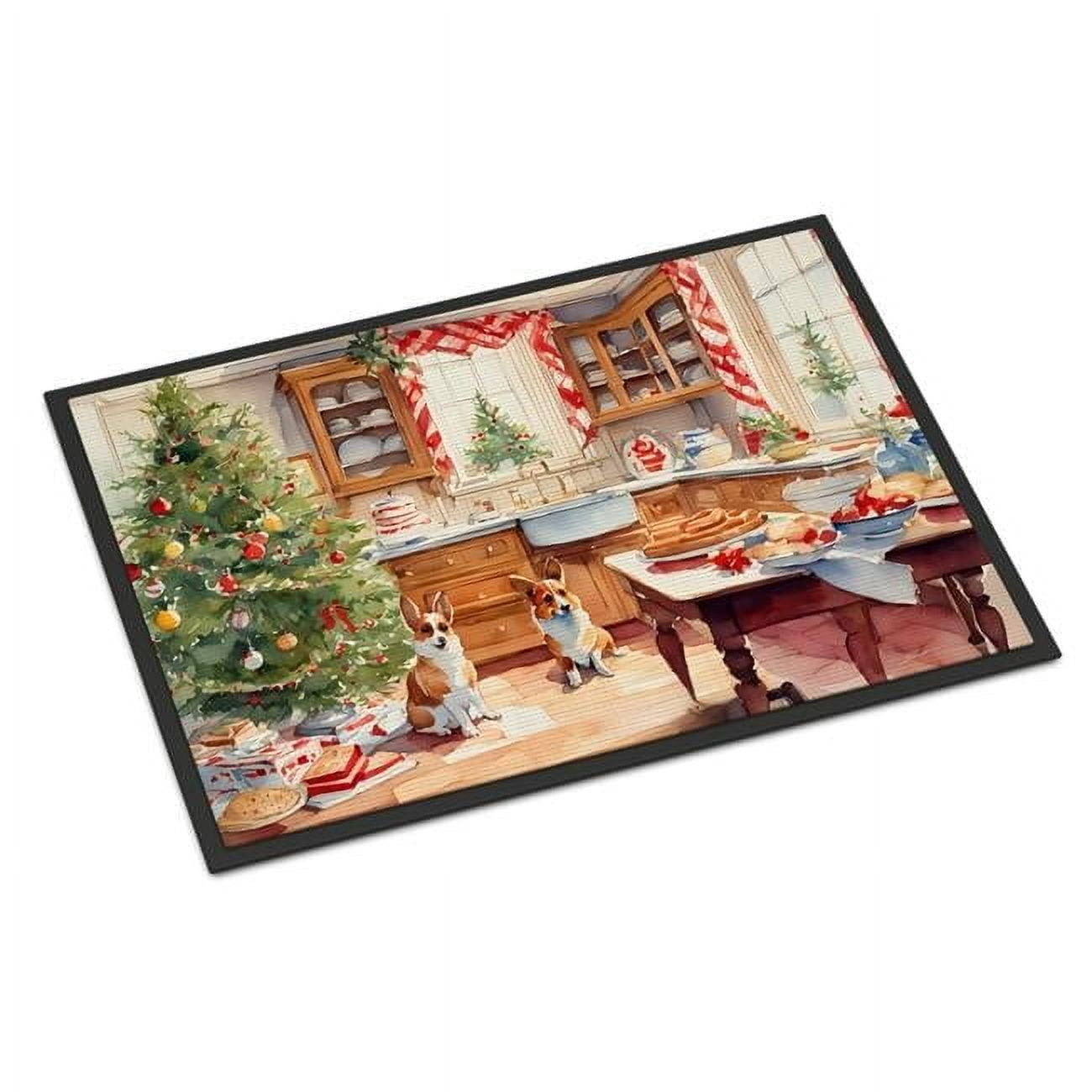 Carolines Treasures DAC3772MAT 18 x 27 in. Unisex Corgi Christmas Cookies Doormat