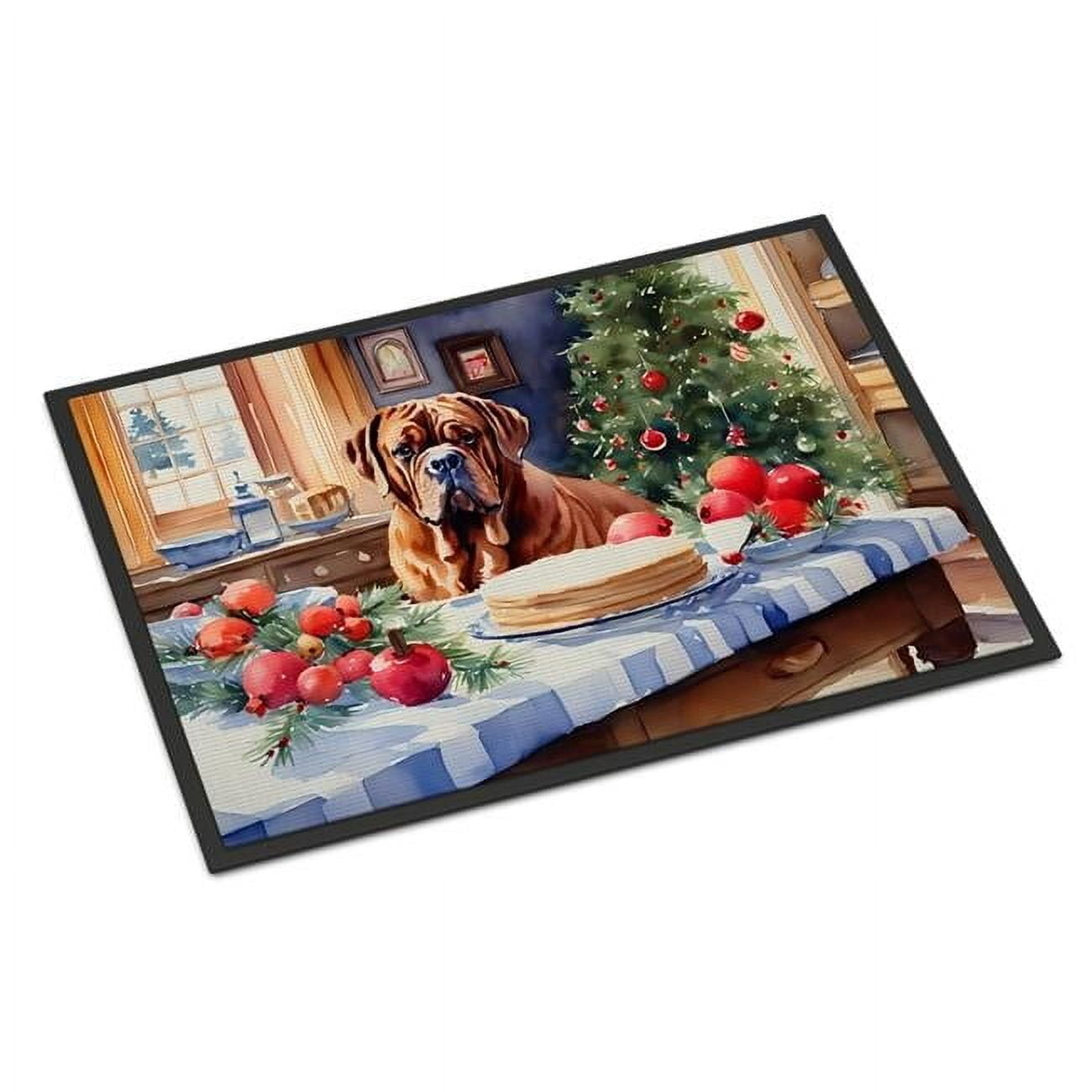 Carolines Treasures DAC3781MAT 18 x 27 in.  Dogue de Bordeaux Christmas Cookies Doormat