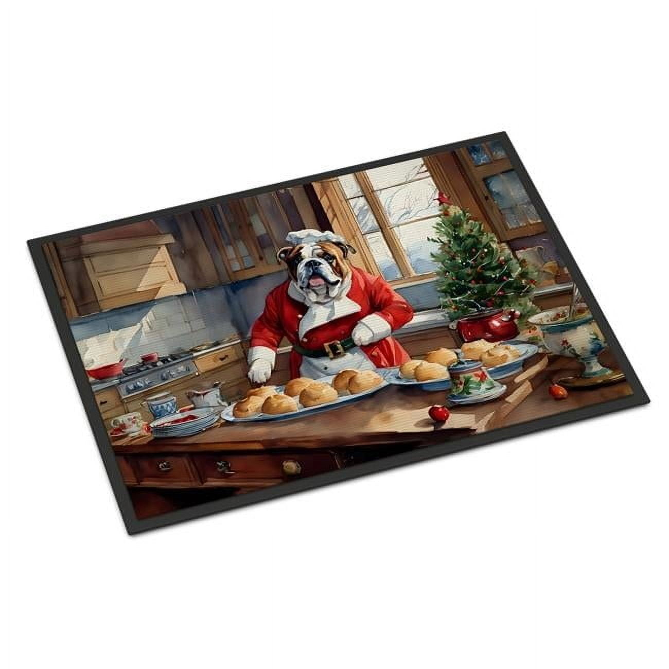 Carolines Treasures DAC3785MAT 18 x 27 in.  English Bulldog Christmas Cookies Doormat
