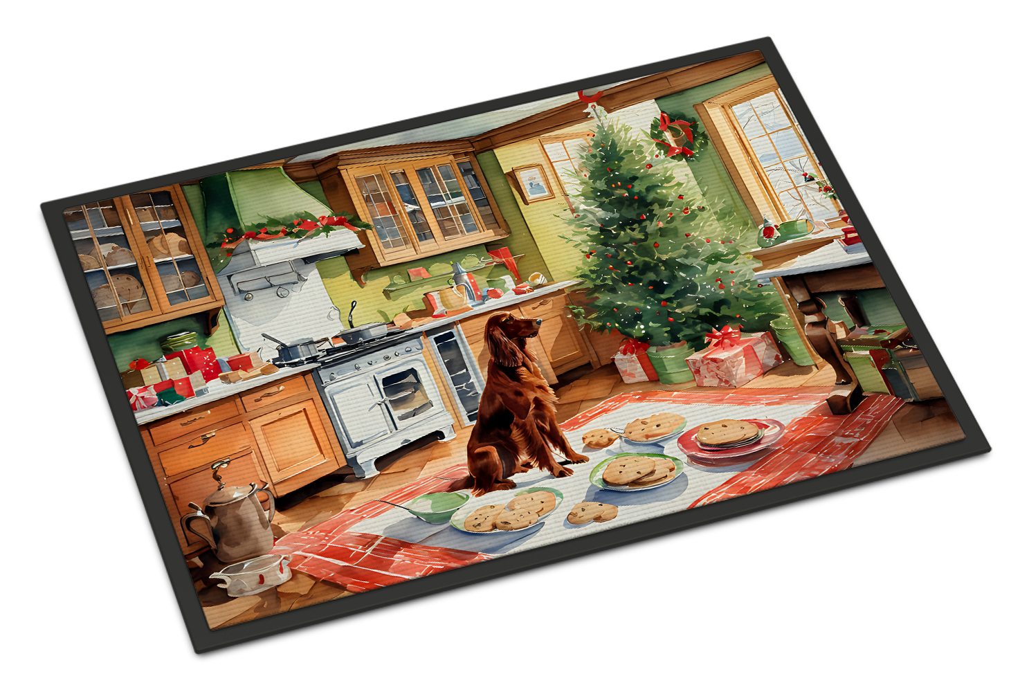 Carolines Treasures DAC3816MAT 18 x 27 in.  Irish Setter Christmas Cookies Doormat