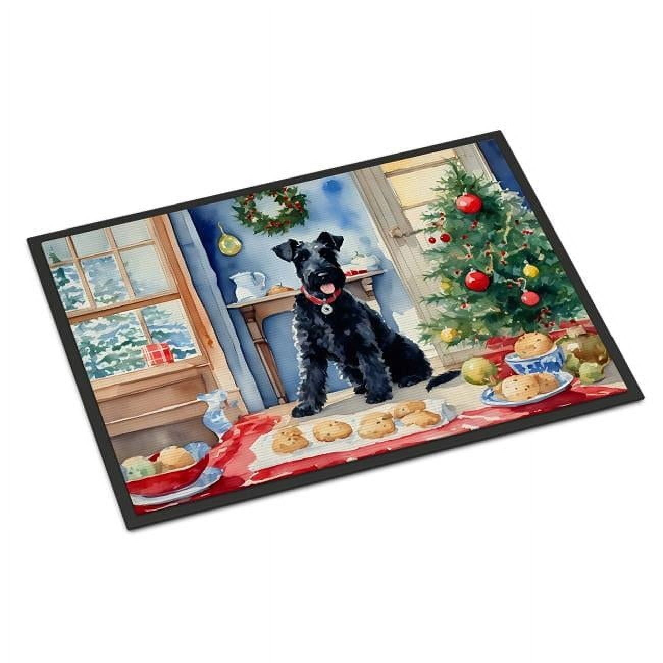 Carolines Treasures DAC3836MAT 18 x 27 in.  Kerry Blue Terrier Christmas Cookies Doormat