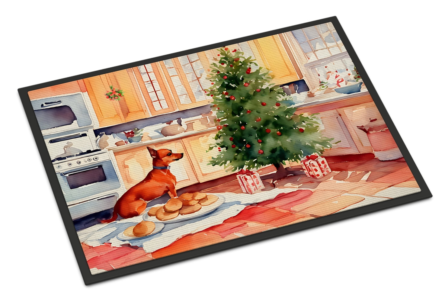 Carolines Treasures DAC3853MAT 18 x 27 in.  Miniature Pinscher Christmas Cookies Doormat