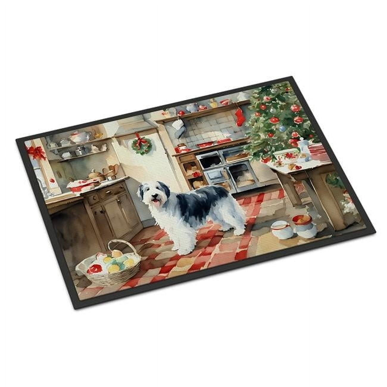 Carolines Treasures DAC3861MAT 18 x 27 in.  Old English Sheepdog Christmas Cookies Doormat