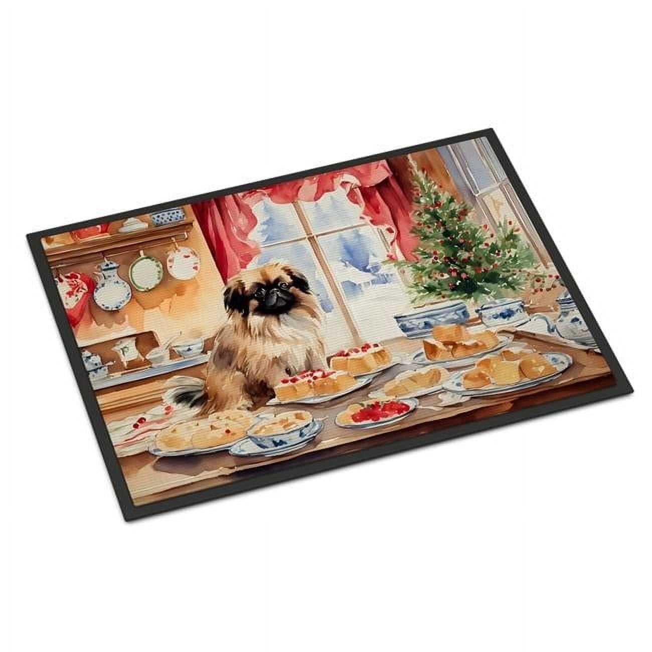 Carolines Treasures DAC3863JMAT 24 x 36 in.  Pekingese Christmas Cookies Doormat