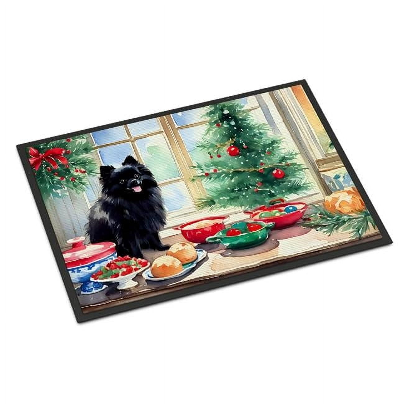 Carolines Treasures DAC3865MAT 18 x 27 in.  Pomeranian Christmas Cookies Doormat