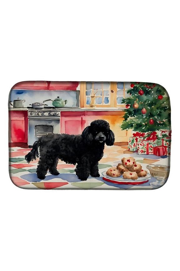 Carolines Treasures DAC3869DDM 21 x 14 in.  Poodle Christmas Cookies Dish Drying Mat