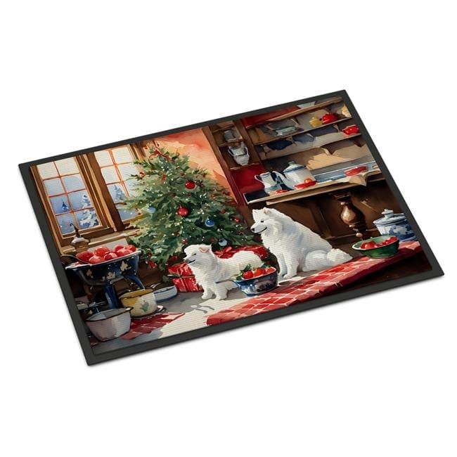 Carolines Treasures DAC3877MAT 18 x 27 in.  Samoyed Christmas Cookies Doormat