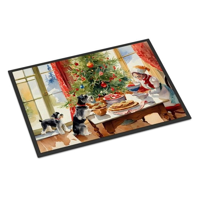 Carolines Treasures DAC3880JMAT 24 x 36 in.  Schnauzer Christmas Cookies Doormat