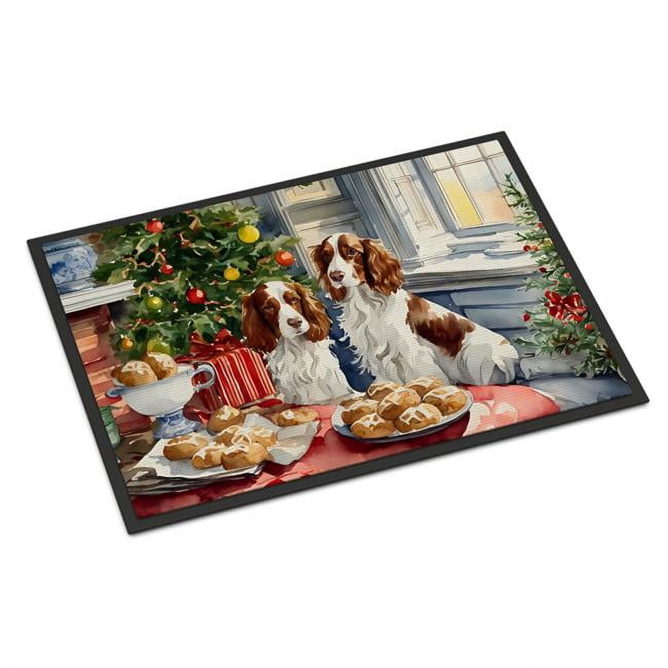 Carolines Treasures DAC3887MAT 18 x 27 in.  Welsh Springer Spaniel Christmas Cookies Doormat