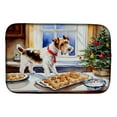 thumbnail image 1 of Carolines Treasures DAC3892DDM 21 x 14 in. Unisex Wire Fox Terrier Christmas Cookies Dish Drying Mat, 1 of 5