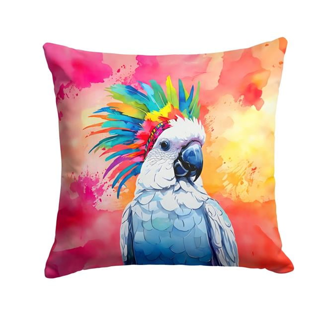 Carolines Treasures DAC3972PW1818 18 x 18 in. Unisex Hippie Animal Cockatoo Polyester Fabric Throw Pillow