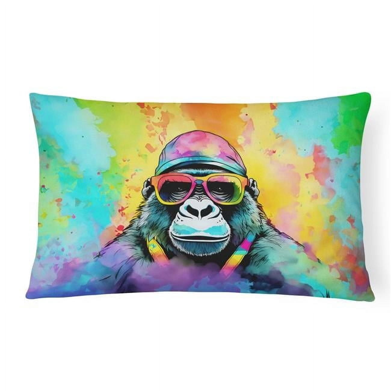 Carolines Treasures DAC3989PW1216 16 x 12 in. Unisex Hippie Animal Gorilla Polyester Fabric Throw Pillow