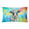 thumbnail image 1 of Carolines Treasures DAC3995PW1216 16 x 12 in. Unisex Hippie Animal Cow Polyester Fabric Throw Pillow, 1 of 3