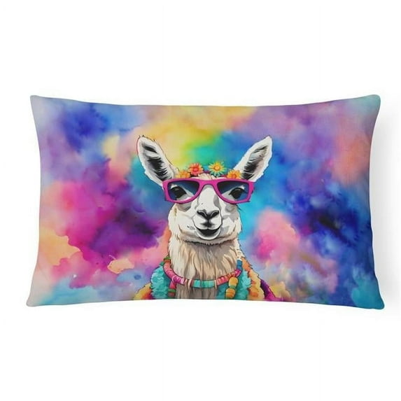 Hippie Animal Llama Throw Pillow 12 in x 16 in