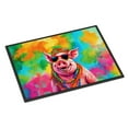 thumbnail image 1 of Carolines Treasures DAC4027JMAT 24 x 36 in. Unisex Hippie Animal Pig Doormat, 1 of 5