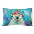 thumbnail image 1 of Carolines Treasures DAC4028PW1216 16 x 12 in. Unisex Hippie Animal Polar Bear Polyester Fabric Throw Pillow, 1 of 4