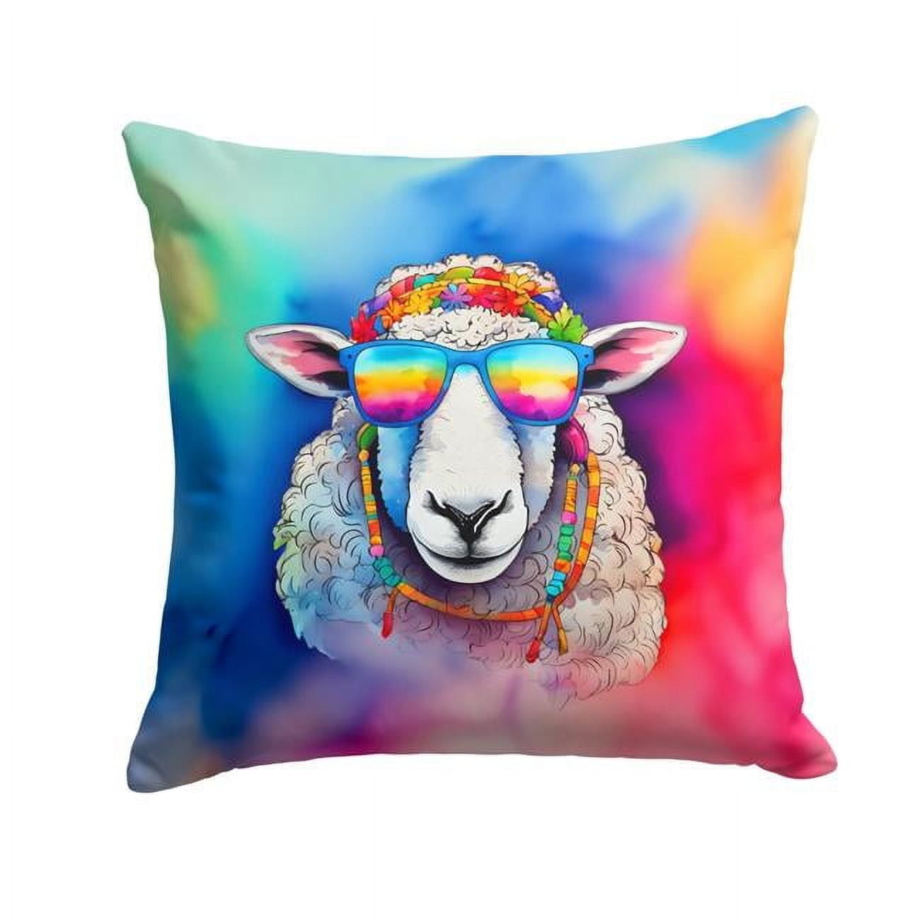 Hippie Animal Sheep Throw Pillow 18 in x 18 in