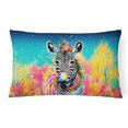 thumbnail image 1 of Carolines Treasures DAC4052PW1216 16 x 12 in. Unisex Hippie Animal Zebra Polyester Fabric Throw Pillow, 1 of 4