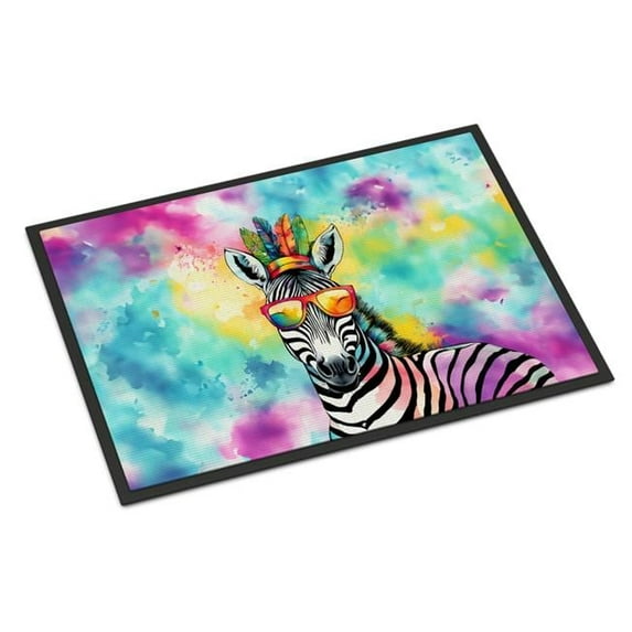 Carolines Treasures DAC4054JMAT 24 x 36 in. Hippie Animal Zebra Doormat