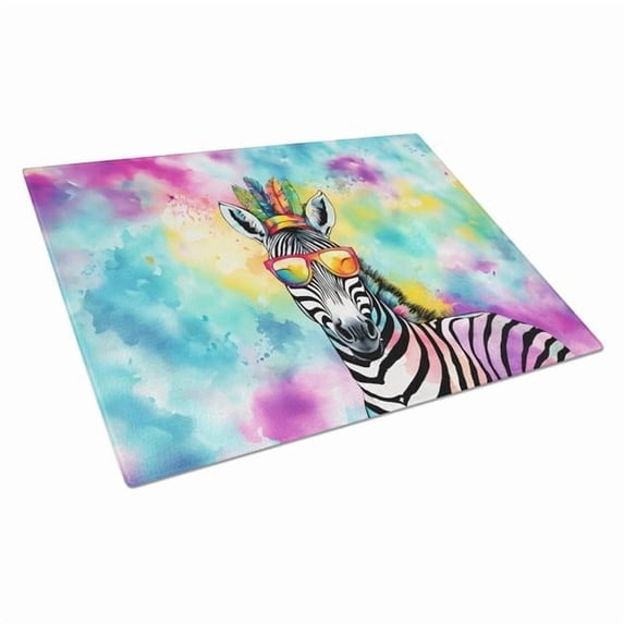 Carolines Treasures DAC4054LCB 15 x 12 in. Hippie Animal Zebra Glass Cutting Board