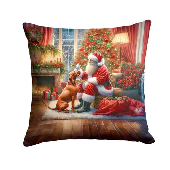 Carolines Treasures DAC4164PW1818 18 x 18 in. Vizsla & Santa Claus Throw Pillow