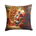 thumbnail image 1 of Carolines Treasures DAC4172PW1414 14 x 14 in. Yorkshire Terrier Yorkie & Santa Claus Throw Pillow, 1 of 5