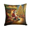 thumbnail image 1 of Carolines Treasures DAC4173PW1414 14 x 14 in. Yorkshire Terrier Yorkie & Santa Claus Throw Pillow, 1 of 5