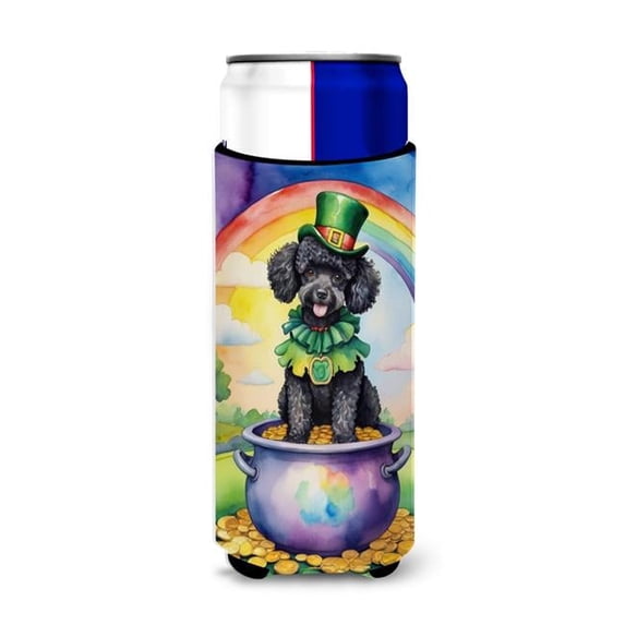 Carolines Treasures DAC5591MUK 12 oz Black Poodle St Patricks Day Hugger for Ultra Slim Cans