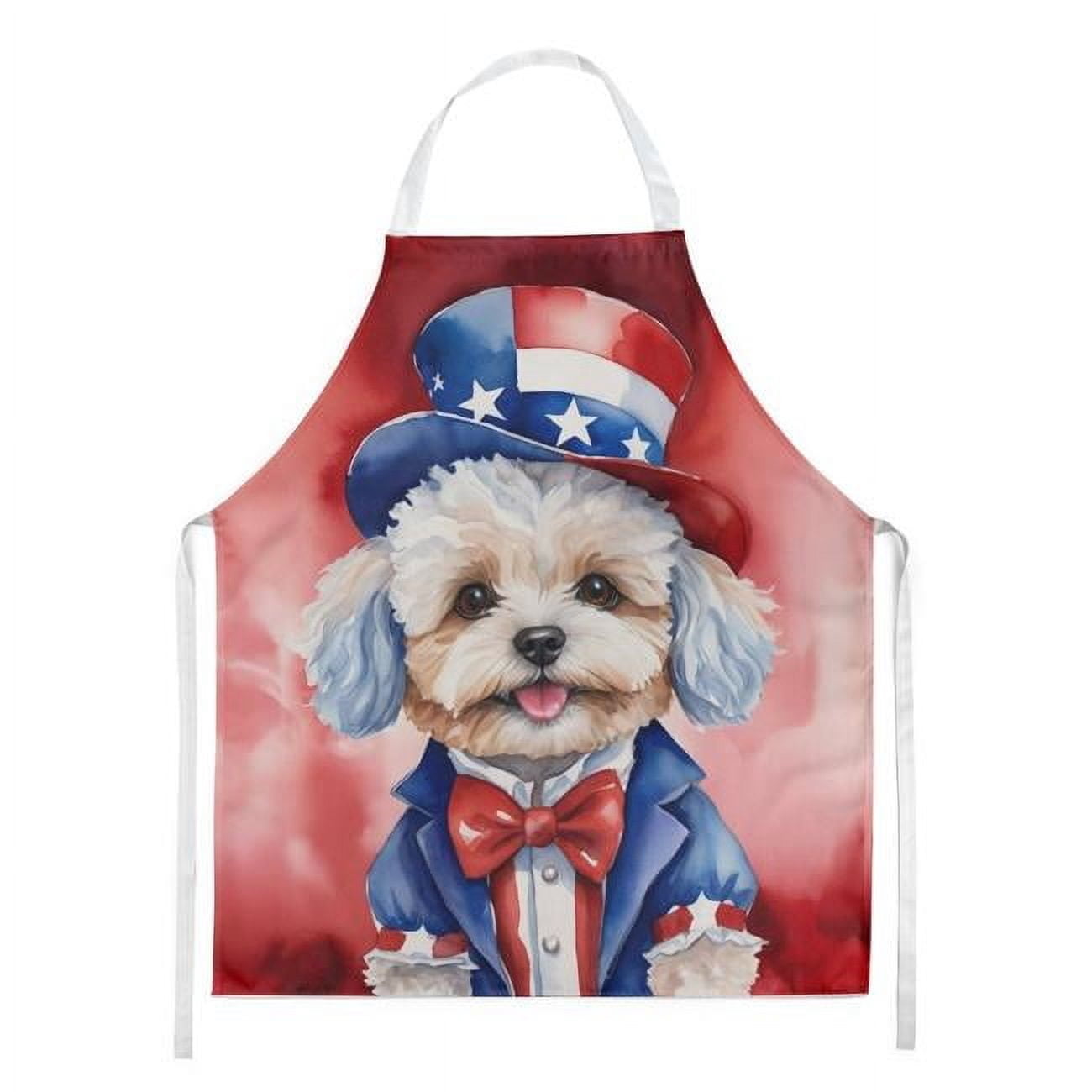 Carolines Treasures DAC5756APRON 30 x 27 in. Maltipoo Patriotic American Apron