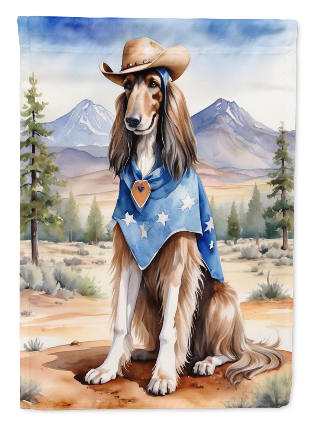 Afghan Hound Cowboy Welcome Garden Flag