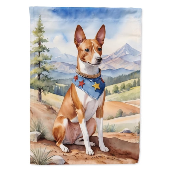 Basenji Cowboy Welcome Garden Flag