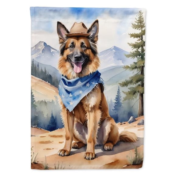 Belgian Tervuren Cowboy Welcome House Flag