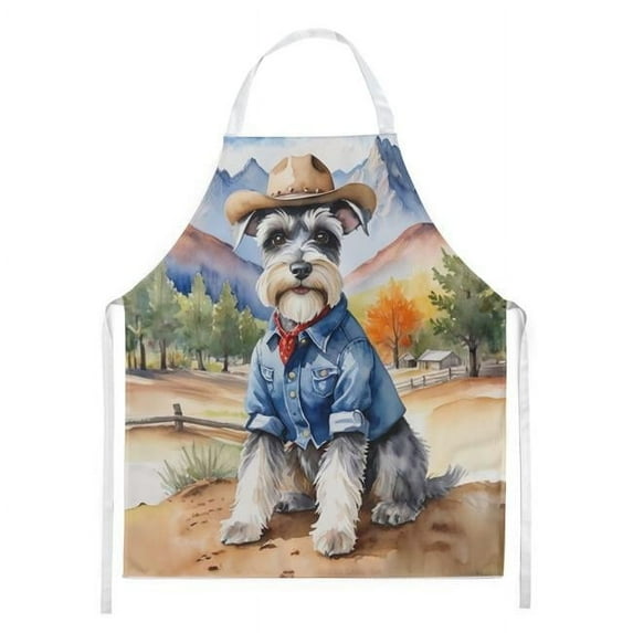 Carolines Treasures DAC5975APRON 30 x 27 in. Schnauzer Cowboy Welcome Apron