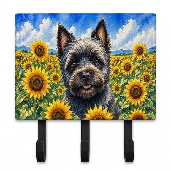 Carolines Treasures DAC6043TH68 9 x 6 in. Cairn Terrier in Sunflowers Leash or Key Holder